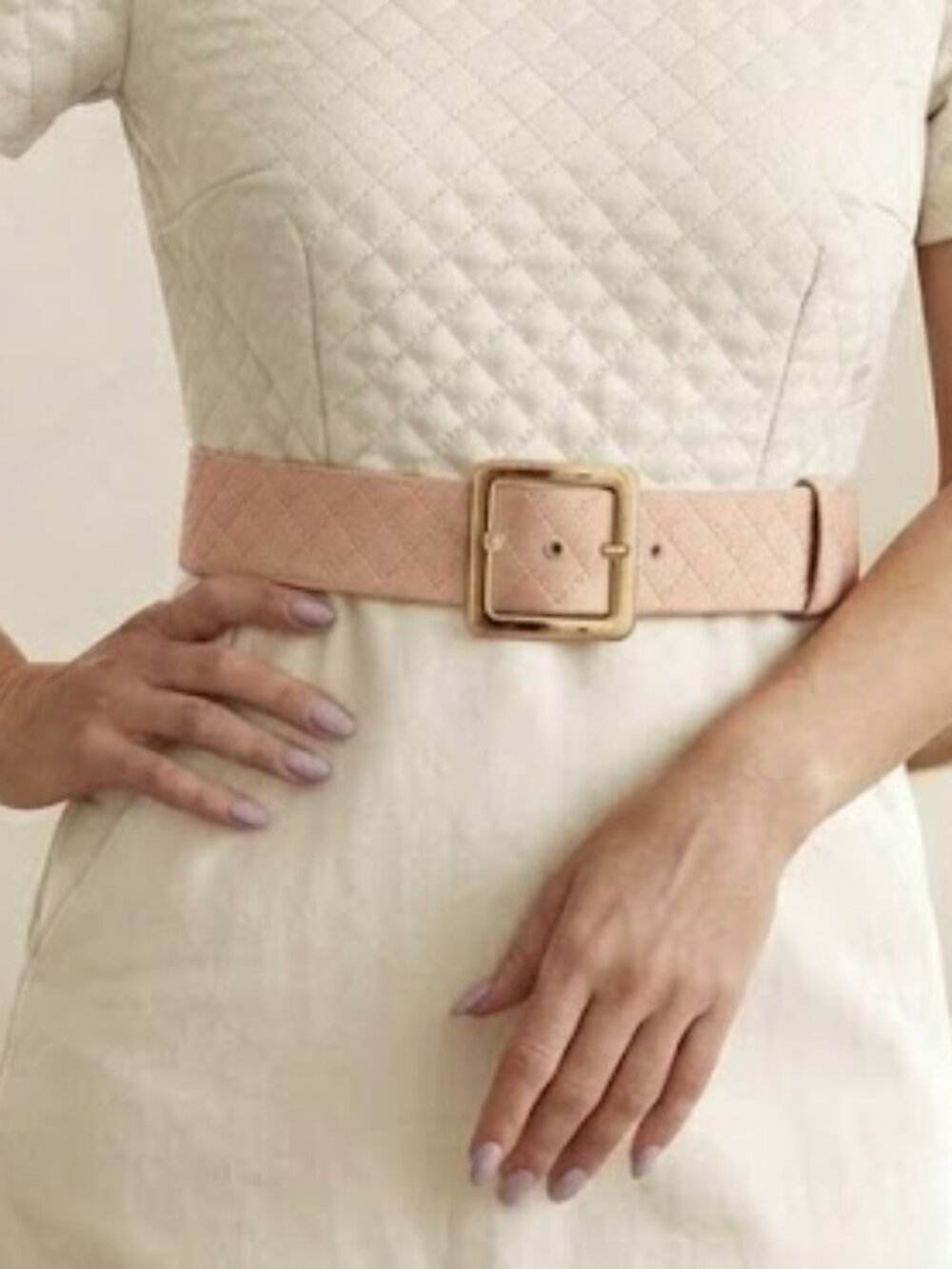 NWT Hush Puppies quilted pink belt size medium